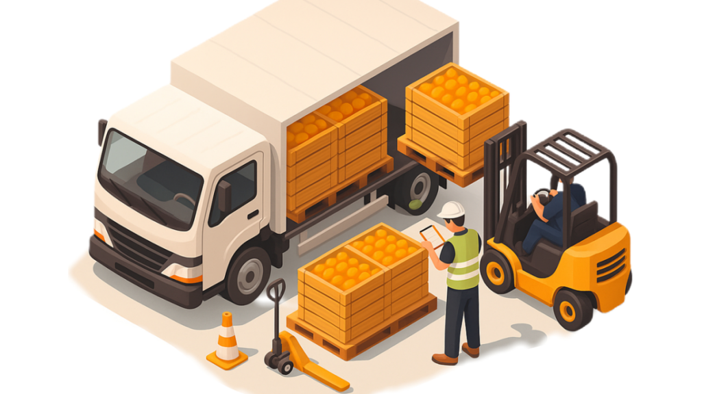 ilustrasi proses loading logistik